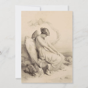 Christian angel sitting on a stone thank you card