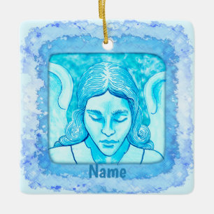 Christian Angel Sketch Ceramic Ornament