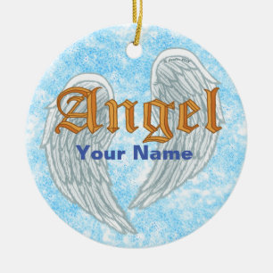Christian Angel Wings  Ceramic Tree Decoration