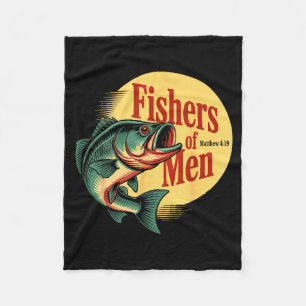 Christian Angler Fishers Of Men Matthew 4 19 Verse Fleece Blanket