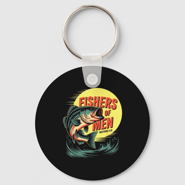 Christian Angler Fishers Of Men Matthew 4 19 Verse Key Ring (Front)