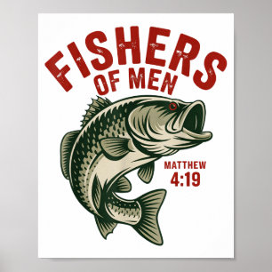 Christian Angler Fishers Of Men Matthew 4 19 Verse Poster