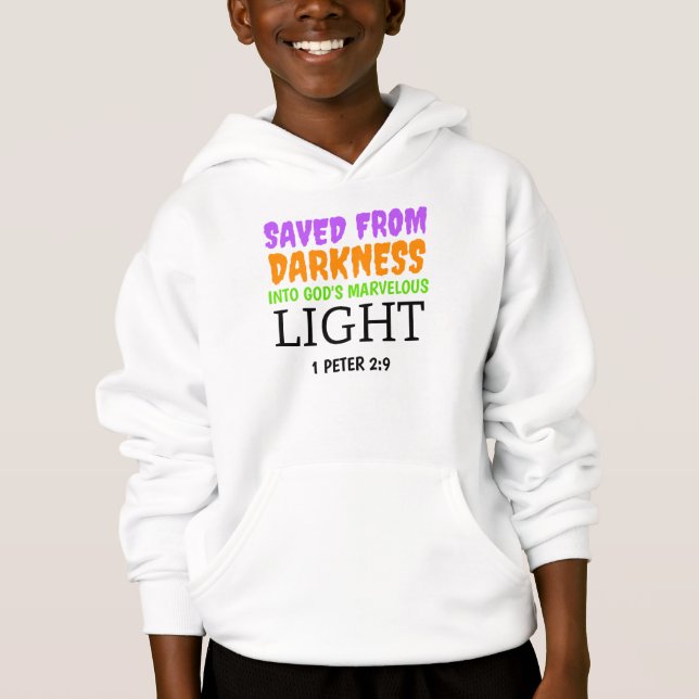 Christian Anti Halloween SAVED FROM DARKNESS Kids (Front)