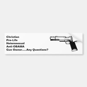 Christian Anti Obama Gun Rights Bumper Sticker