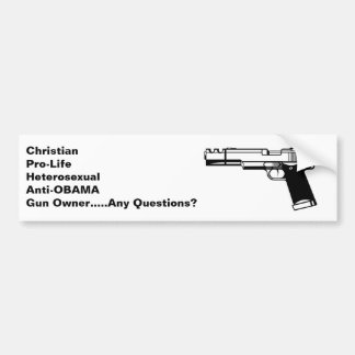 Christian Anti Obama Gun Rights Bumper Sticker