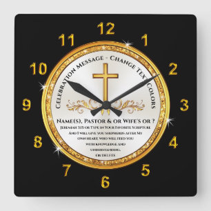 Christian Appreciation Gifts for Pastor and Wife,  Square Wall Clock