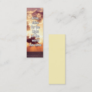 Christian ARISE, SHINE Mini Bookmark Calling Card