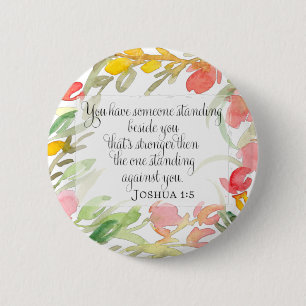 Christian Art   Joshua 1:5 6 Cm Round Badge