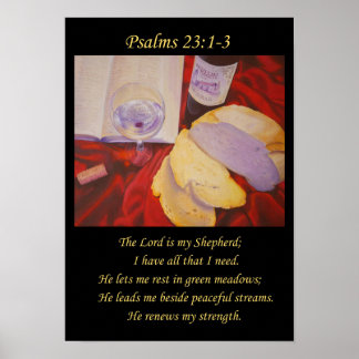 Christian art poster. Psalm 23 Still waters Poster