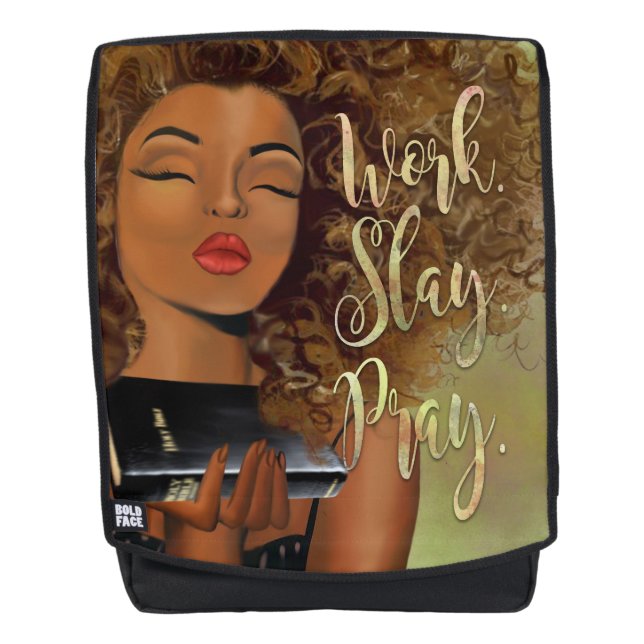 Christian Art Work Slay Pray Back Pack (Front)