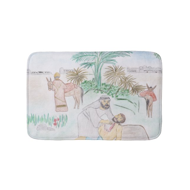Christian Artwork The good Samaritan Bath Mat (Front)
