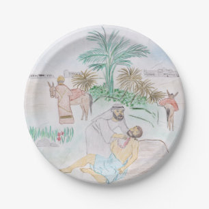 Christian Artwork The good Samaritan Paper Plate
