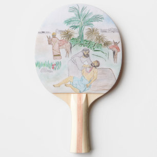 Christian Artwork The good Samaritan Ping Pong Paddle