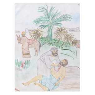 Christian Artwork The good Samaritan Tablecloth