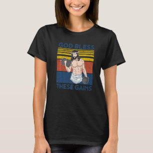 Christian Athlete Apparel Gym God Bless These Gain T-Shirt