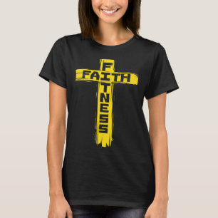 Christian Athletes Faith & Fitness Jesus Cross T-Shirt
