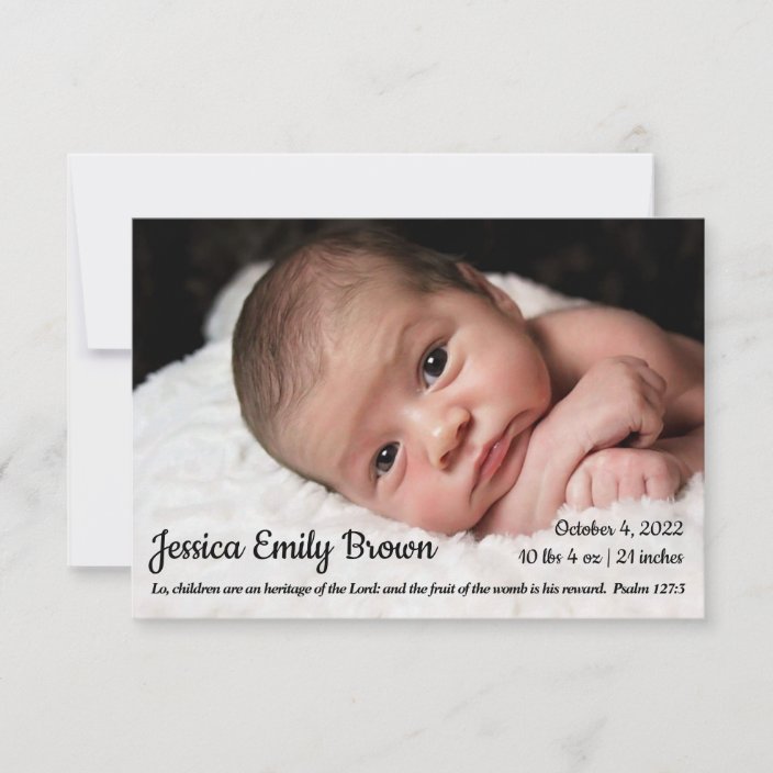 Christian Baby Birth Announcement Zazzle.co.uk
