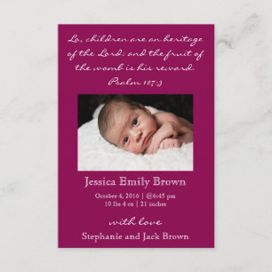 Christian Baby Girl Birth Announcement