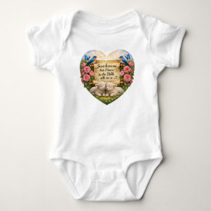 Christian Baby Girl Jersey Babysuit Jesus Loves Me Bodysuit