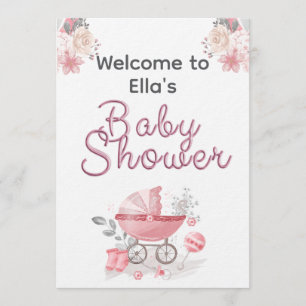 Christian Baby Girl Shower Personalized Text Photo Invitation