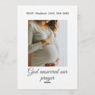 Christian Baby Girl Shower Personalized Text Photo Invitation