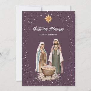 Christian Baby Jesus Nativity Scene Religious Holiday Card