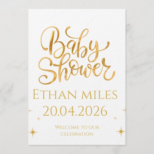 Christian Baby Shower Personalized Name And Date Invitation (Front)