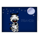 Christian Baby Zebra Praying at Night Card PRAYER