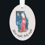 Christian Baby's First Christmas Mother Mary Ornament<br><div class="desc">The virgin Mary image for this design comes from an original alcohol ink painting that I completed in 2020. Support Christian women in small business when you purchase this ornament.</div>