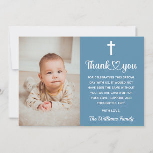 Christian Baptism Christening Communion Religious Thank You Card