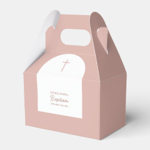 Christian Baptism Christening Girl Pink Arch Favour Box
