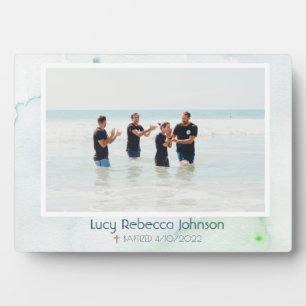 Christian Baptism Commemorative Gift Ocean Blue  Plaque