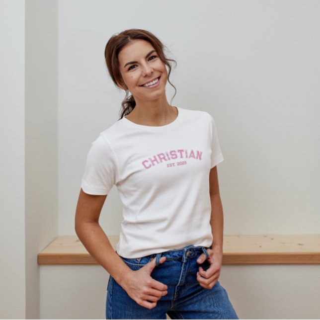 Christian Baptism Date Distressed Typography T-Shirt (Creator Uploaded)