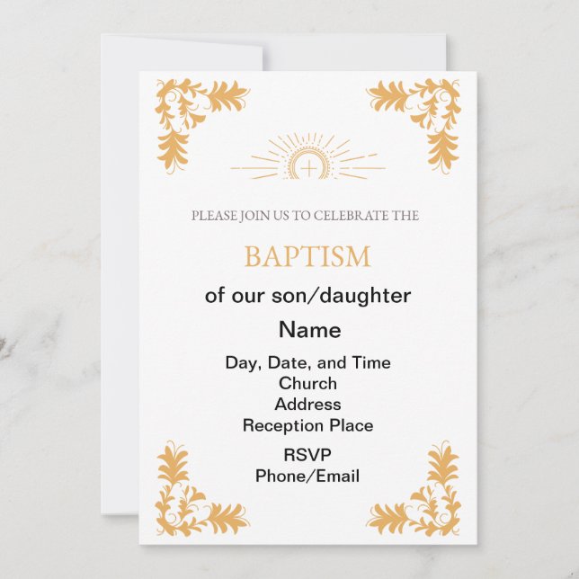 CHRISTIAN BAPTISM INVITATION  (Front)