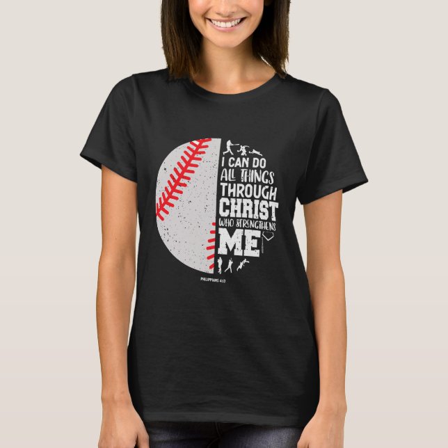 Christian Baseball Bible Verse All T-Shirt (Front)