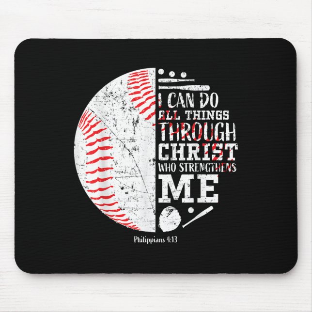 Christian Baseball Philipans 4_13 I Can Do All Thi Mouse Mat (Front)