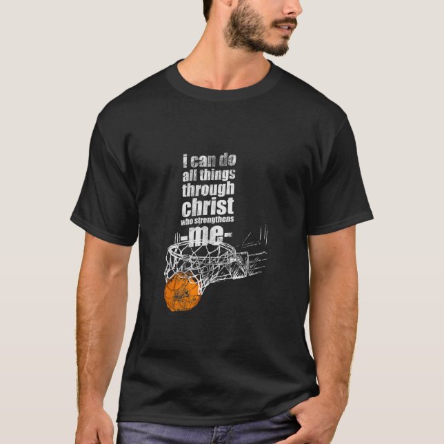 Christian Basketball I Can Do All Things Philippia T-Shirt (Front)