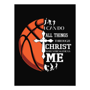 Christian Basketball I Can Do Photo Print