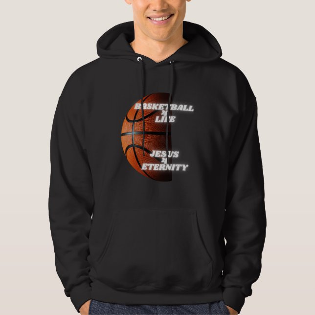Christian Basketball Kids Athlete Religious Jesus  Hoodie (Front)