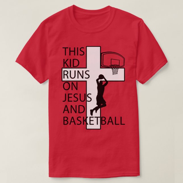 Christian Basketball Player Jesus and Basketball C T-Shirt (Design Front)