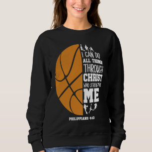 Christian Basketball Player Religious God Bible Qu Sweatshirt