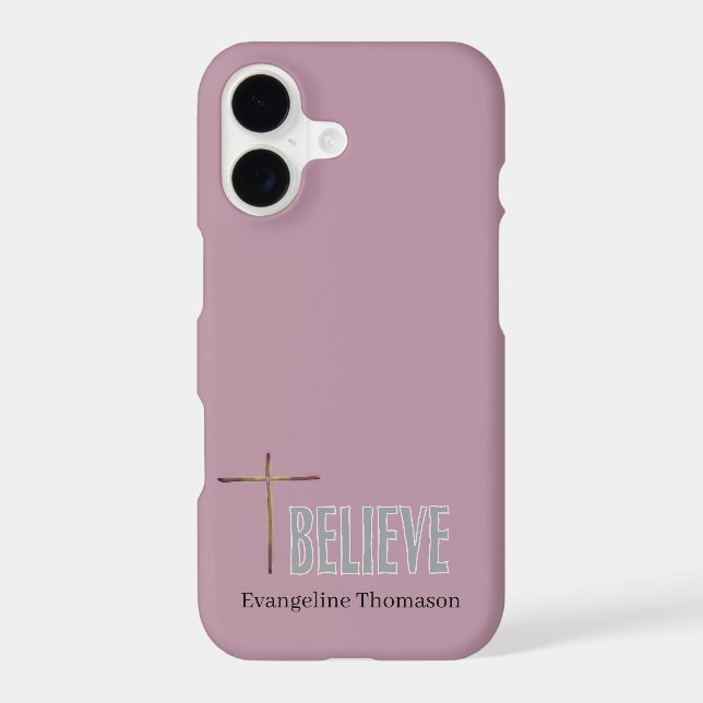 Christian “Believe” Custom Name Pink  (Back)