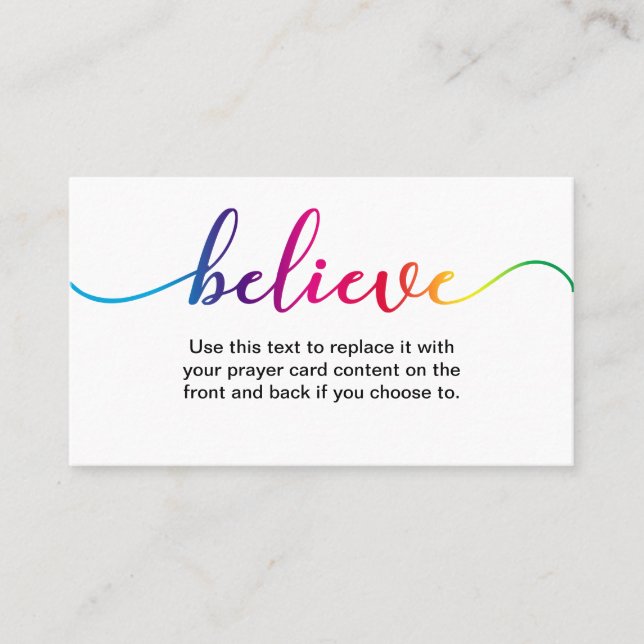 Christian Believe Prayer Cards  (Front)