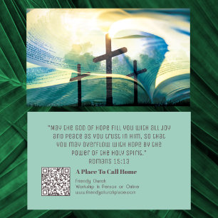 Christian Bible Cross QR Code Religious Church Business Card
