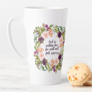 Christian Bible God is Within Her Latte Mug