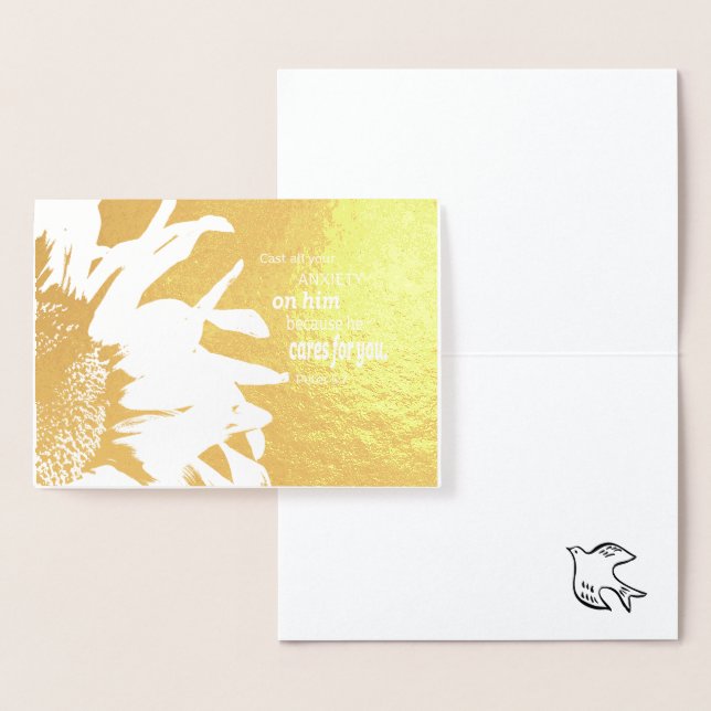 Christian Bible Scripture Peace Dove Foil Card (Display)