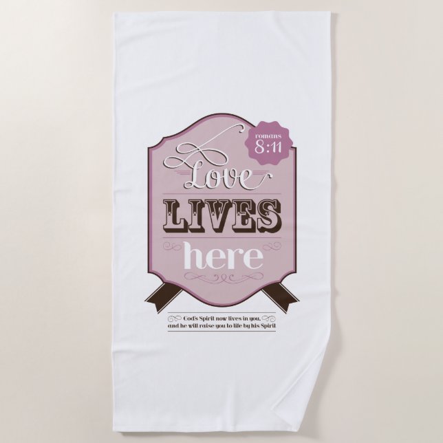 Christian bible scripture romans 8 novels love beach towel (Front)