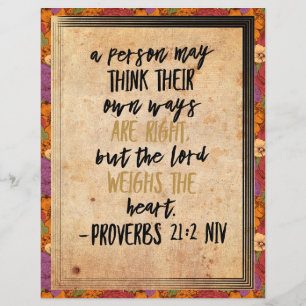 Christian Bible Verse Art Proverbs 21:2 Flyer