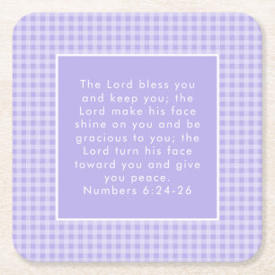 Christian Bible Verse Art  Square Paper Coaster