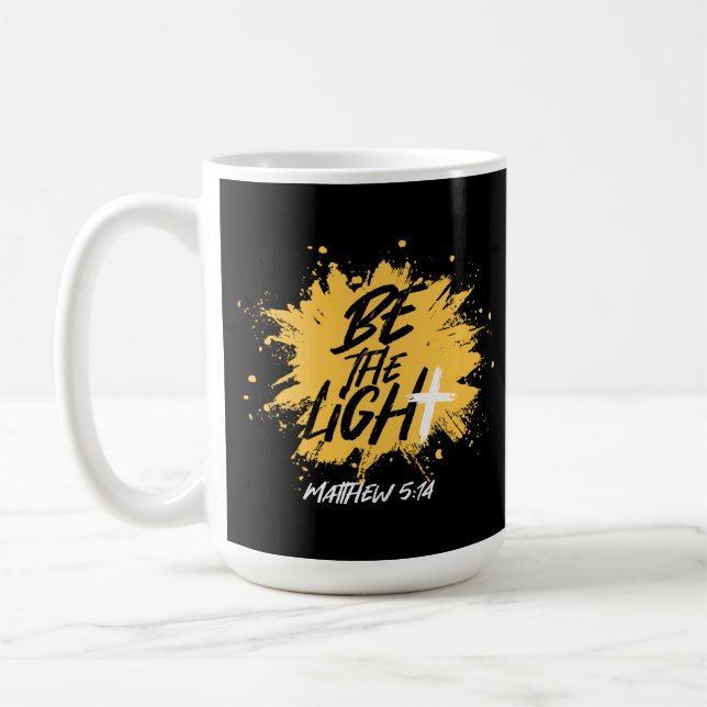 Christian Bible Verse Be The Light Matthew 5:14 Coffee Mug (Left)